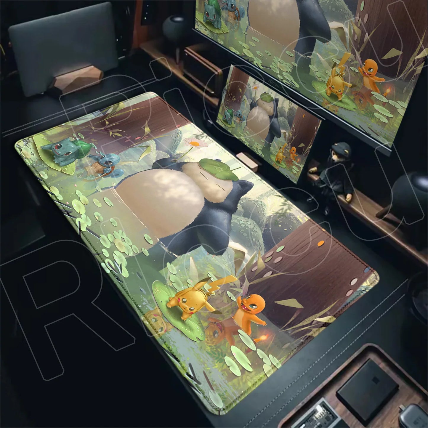 P-pokemon Bulbasaur Mouse Mats Rubber Mousepad Large Anime Gaming Accessories Pad Kawaii Carpet Cabinet Keyboard Office Deskmat