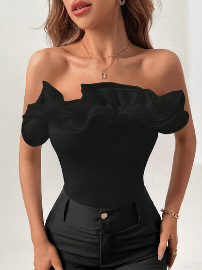 White Niche Does Not Hit a Unique Chic Short One-piece Strapless Top for Spice Girls to Wear Outside