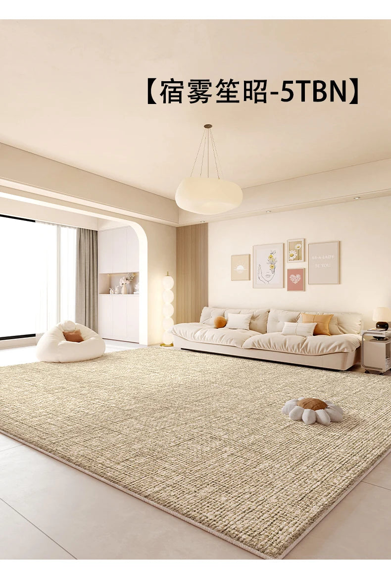 Cream Style Living Room Decoration Rug Light Luxury Rugs for Bedroom Fluffy Soft Cloakroom Carpet Household Washable Floor Mat