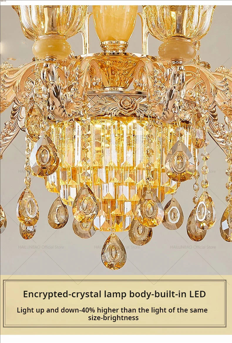 Postmodern Chandelier Living Room Lights European Dining Room Bedroom Home Master Luxury Atmospheric Lamps Villa Crystal Lamps