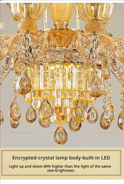 Postmodern Chandelier Living Room Lights European Dining Room Bedroom Home Master Luxury Atmospheric Lamps Villa Crystal Lamps