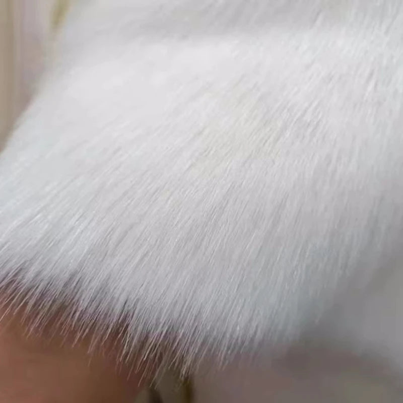 Imitation Mink Fur Fox Plush Fabric Reflective Bright Thread for Collar Carpet Decoration Fabrics Diy Sewing Material Cloth