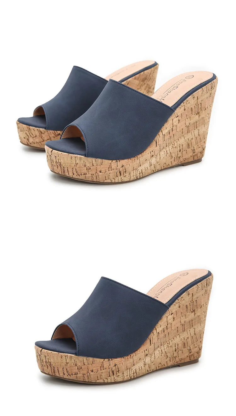 11CM Super High Heels Platform Sandals Women Wedges Open Toe Shoes Ladies Summer Slip On Slippers Beach Slides Femmes Sandalias