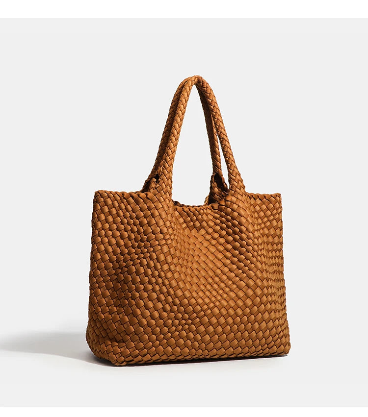 Large size women's tote bag Women's fashion bags 2024 Hot product Neoprene material women's hand-woven bag Large volume Tote bag