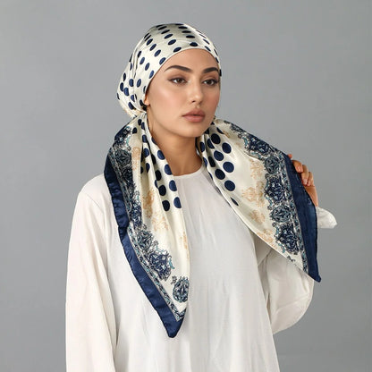 New Muslim Instant Satin Hijab Cap Scarf Printed Turban Hair Bonnet Turban Headwrap For Sleeping Elastic Hair Bonnet Bandana