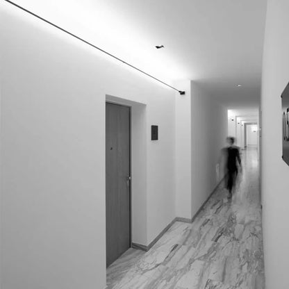 LED black and white skyline steel strip luminous linear no main light decoration, modern creative exhibition hall wall light