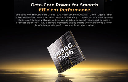 HOTWAV R10 Pro Rugged Tablet 10800mAh Massive Battery 10.1'' HD+ Display Octa-core Pad Android 14 8GB/16GB Expansion RAM 256GB ROM 13MP + 5MP Camera 4G Global Tablet PC