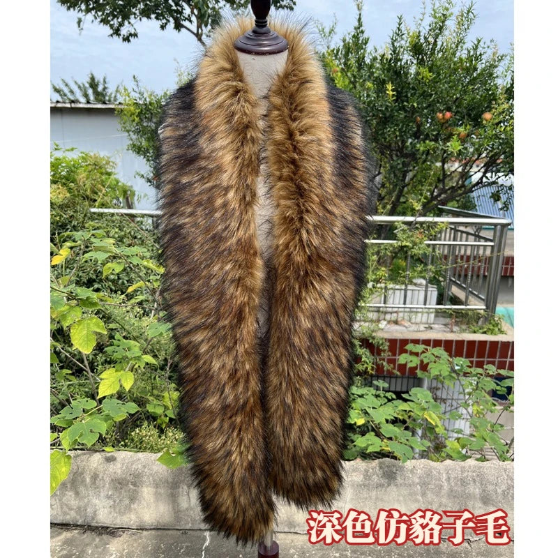 Bulk discount  Y2K Mink Fur Scarf for Women - Winter Plush Long Strip Scarf, European American Style Warm accessory