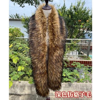 Bulk discount  Y2K Mink Fur Scarf for Women - Winter Plush Long Strip Scarf, European American Style Warm accessory