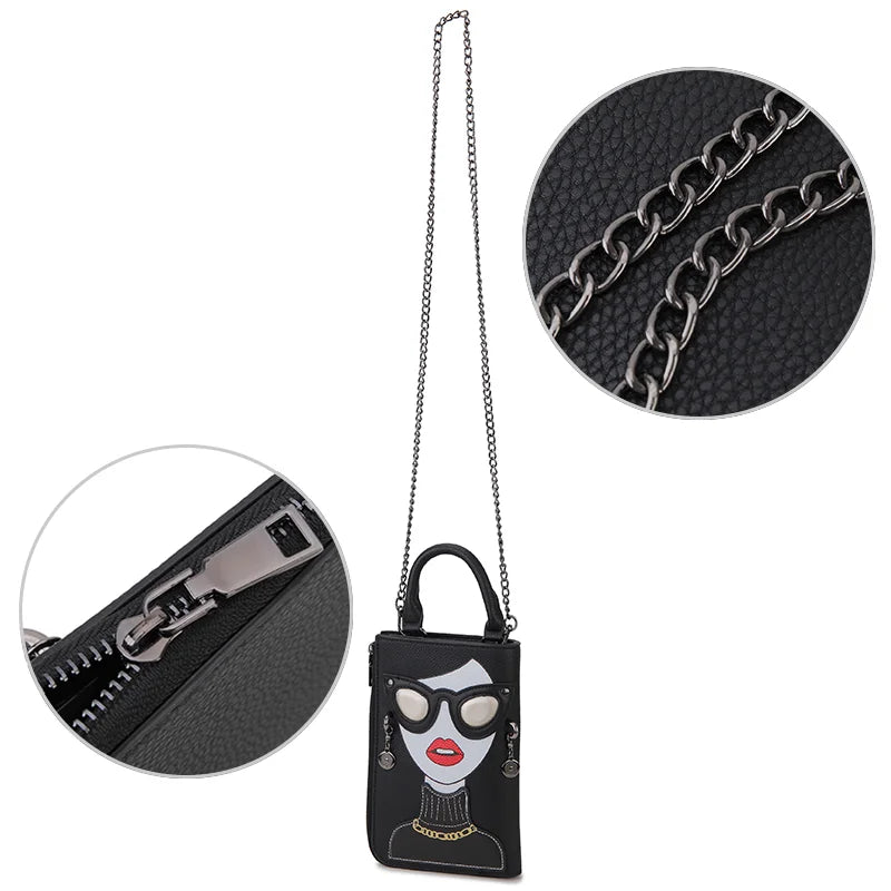 Sexy Lady Face Purses and Handbags for Women Fashion Designer Chain Shoulder Bag Party Clutch Funky Female Crossbody Bags 2022
