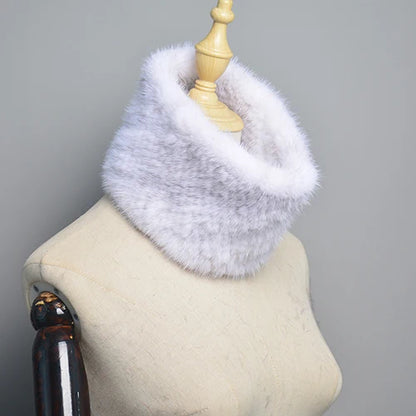 Winter Ring Scarf Women Real Fur Mink Warm Fashion Female Loop Mink Scarves 2026 For Women Knitted Ring Scarfs