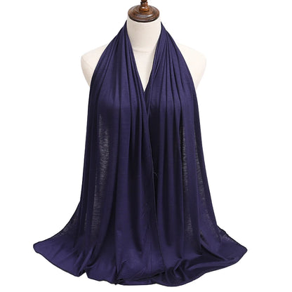 Womens Muslim Ramadan Fashion Modal Cotton Jersey Hijab Womens High Quality Solid Color Soft Hijab Long African Scarf