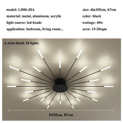 Modern Firework s Led Ceiling Lamp Creativity Living Dining Room Ceiling Chandelier Home Lighting Bedroom Light Luster Luminaire