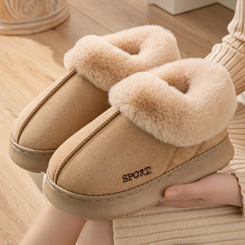 Fluffy Ankle Boots Female Winter Luxury Designer Woman Shoes Elegant Plush Women's Slippers Home Fuzzy Fur Slides Snow Booties