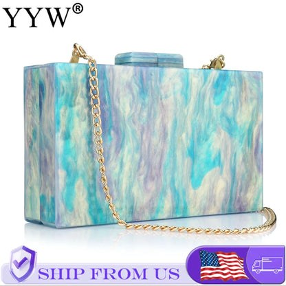 2026 New Acrylic Luxury Wedding Chain Handbag Women Box Clutch Evening Bags Chic Party Shoulder Crossbody Bags Ladies Dinner Dress Purses
