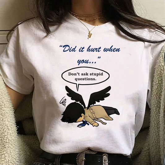 Supernatural tshirt women manga Tee girl 2000s clothing women clothes y2k top my body my choice