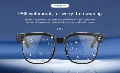 2026 New Smart Glasses 800W HD Pixel Camera IP65 Waterproof 290mAh Battery Real-time Translation Real-time Recording Sunglasses