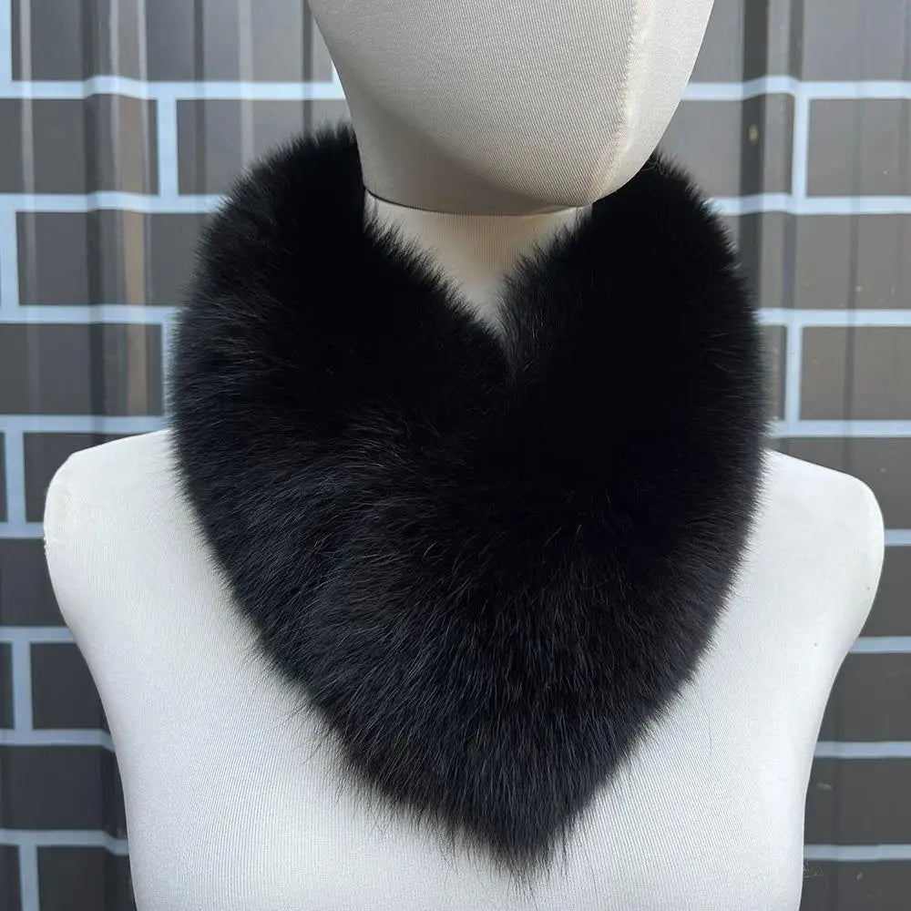 Luxury Winter Neck Warmer Fox Fur Scarf Thickened Natural Fur Collar Scarf  Fluffy Fur Shawl Magnetic Buckle Real Fur Scarves