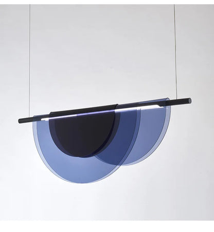 Nordic Blue Amber Acrylic Pendant Lights Living Room Makaron Hanging Lamp for Bedroom Dinning Room