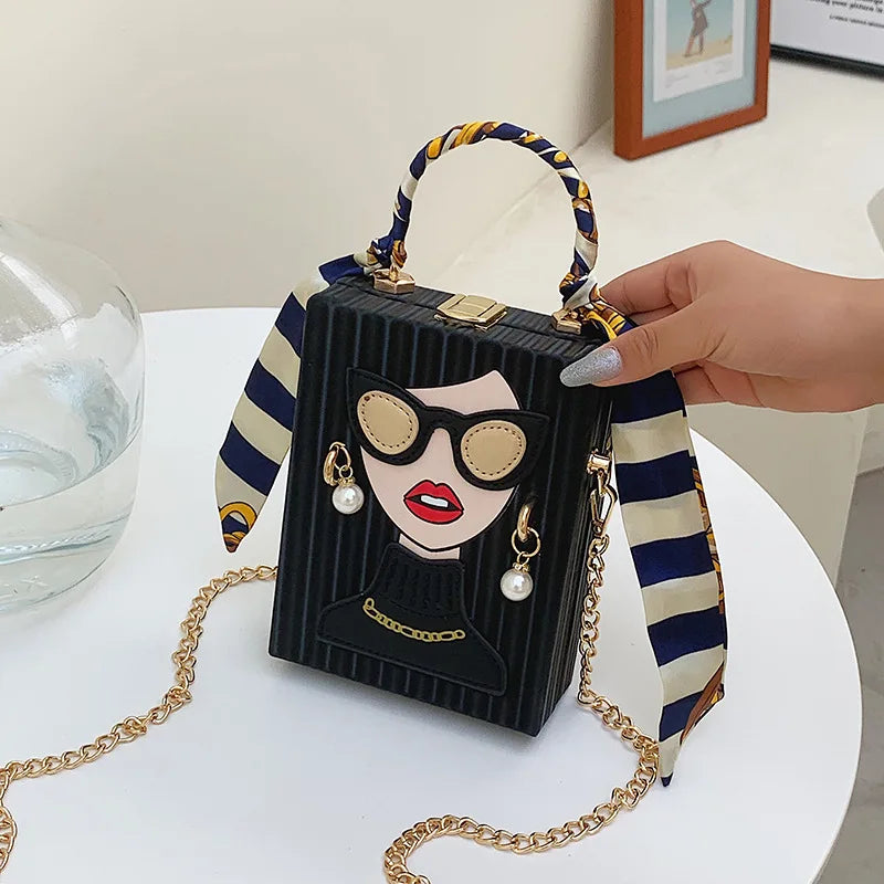 Evening Bags for Women 2023 New Fashionable Leather Shoulder Bag Woman Hard High Quality Hip Hop Party Luxury Designer Handbag