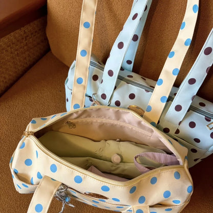 Korean Style Polka Dot Shoulder Bag Women's Large Capacity Commuter Pillow Bag Underarm Bag Trendy Single Shoulder Bags