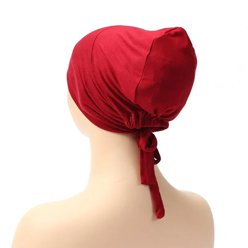 1PC Adjustable Inner Caps New Soft Solid Color Elastic Cap Modal Hijab Muslim Bonnet Underscarf Women Fashion Accessories