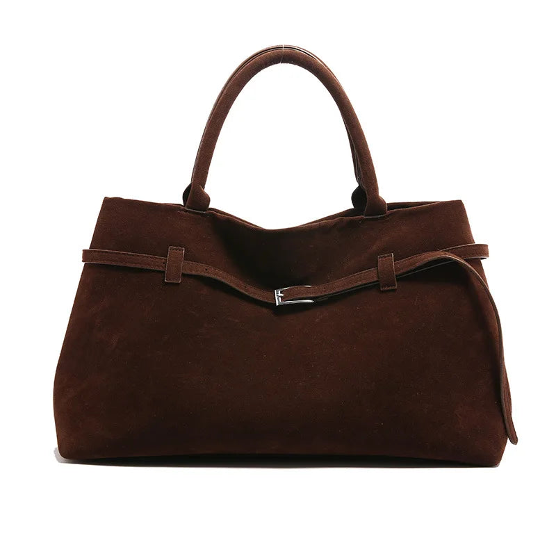 NEW Luxury Brand Rodeo Woman Bags Faux Suede Brown Totes Gold Buckle Shoulder Bags Fashion Women Handbags