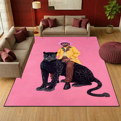 Retro Pop Art Oil Painting Carpet for Living Room Bohemian Home Decor Large Area Rugs Non-slip Washable Bedroom Fluffy Floor Mat