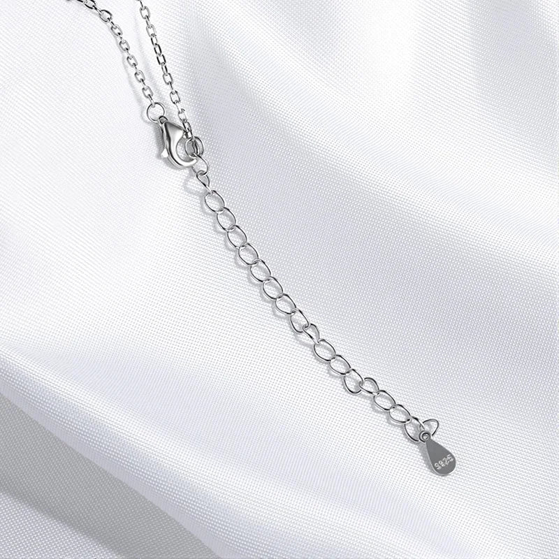 Smyoue 1-3CT Solitaire Moissanite Necklace for Women Emerald Cut Lab Diamond Wedding Female Necklace 925 Sterling Silver Jewelry