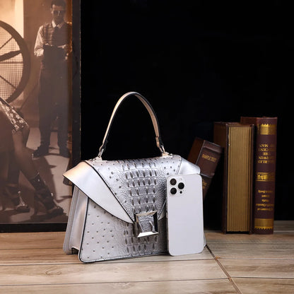 Luxury Designer Brand New Cowhide High Quality Crocodile Print Handbag Women's Fashion Single Shoulder Crossbody Bag Hot Sale