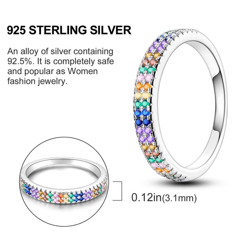 2026 New 925 Sterling Silver Rings Zircon Sparkling CZ Rings Rings For Women Original Wedding Fine Jewelry Accessories Gifts