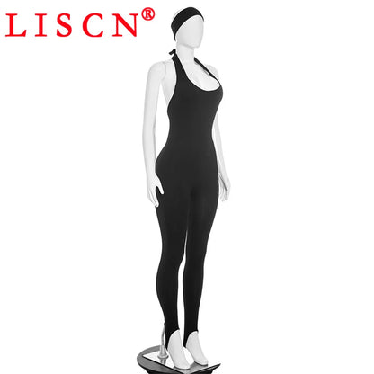 10 Wholesale Rompers Women Sleeveless Halter Lace Up Backless Jumpsuits Sexy Foot-pressing Y2k Fashion Clothing K17113