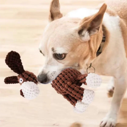Interactive Cotton Rope Donkey Toy Grey/Brown Plush Sound Pet Training Game for Kittens And Dogs Creative Bite And Play Activity