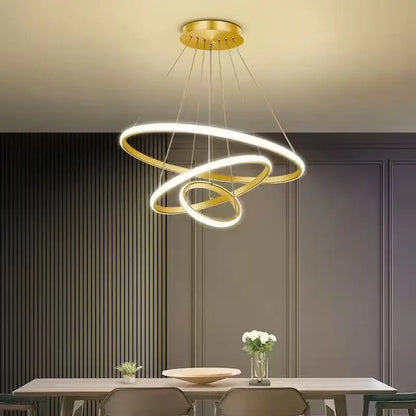 Nordic Simple Circles LED Chandelier 3 Rings Lights for Dining Bar Living Room Pendant Lamp Loft Home Decoration