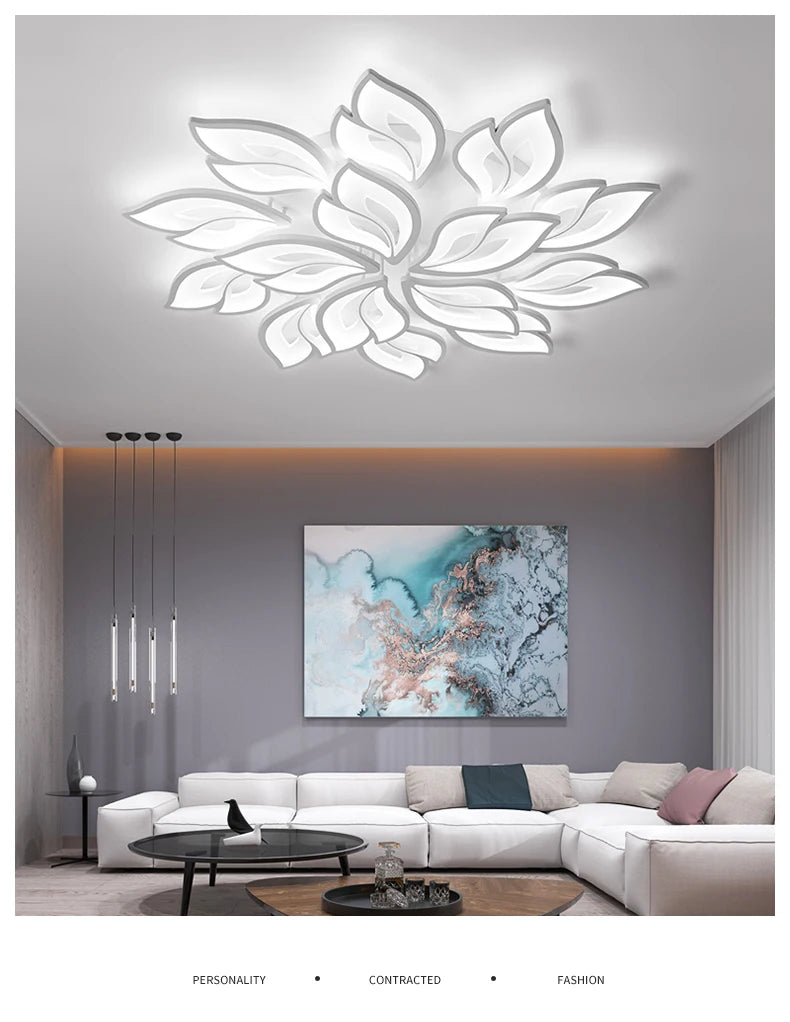 Modern LED Ceiling Chandeliers Light for Living Dining Room Bedroom Ceiling Lamps  With Remote Control Dimmable Lights Fixtures