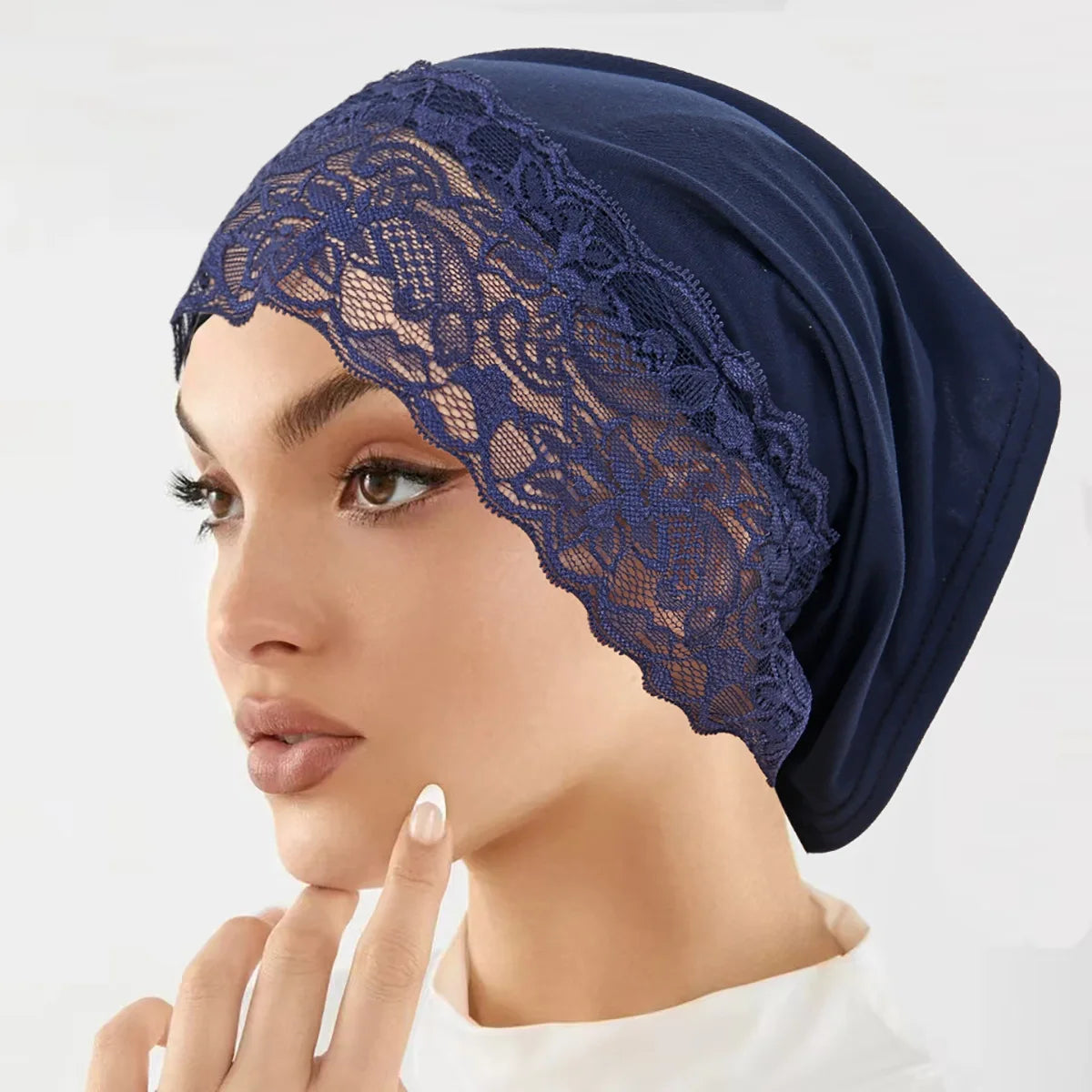 2026 New Inner Hijab Undercap With Lace Muslim Turban Islam Underscarf Hijab Bonnet Soft Stretch HIjabs Tube Cap Turbante