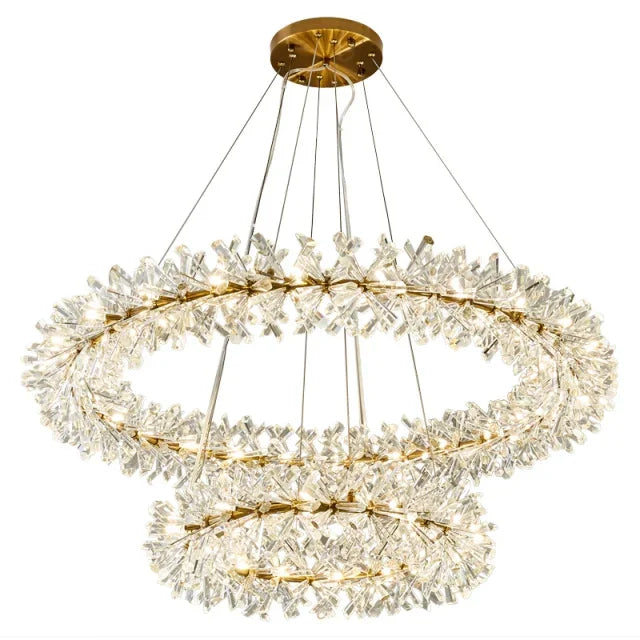 French crystal chandelier, romantic firefly, snowflake, light luxury, modern creativity, warm bedroom, dining room chandeliers