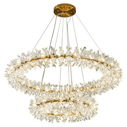 French crystal chandelier, romantic firefly, snowflake, light luxury, modern creativity, warm bedroom, dining room chandeliers