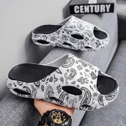 Summer New Men's Women's Light Platform Massage Slippers Unisex Couple Sandals Beach Casual Slides Shoes Soft Sole Flip-flops