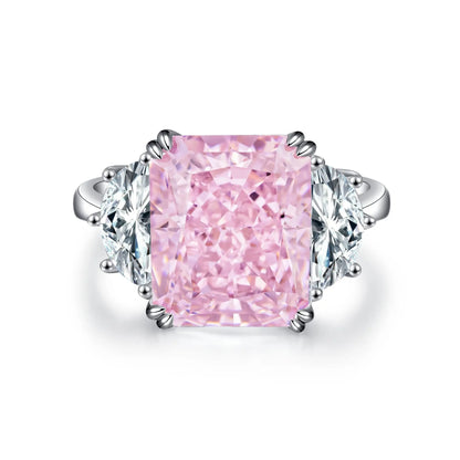 Luxury Solid Platinum PT950 Women's Green Raydean Che 9 karat Moissanite Diamond Ring Banquet