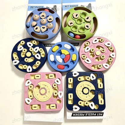 Multi Layer Sliding Pet Puzzle Slow Feeder Tray Snuffle Treat Maze Toy Anti Choke Prevent Bloating Relieve Boredom for Dogs Cats