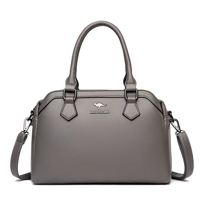 Multi-pocket Handbag Purses Genuine Cowhide Leather Shoulder Bag Luxury Designer Crossbody Messenger Sac Elegant Tote for Women