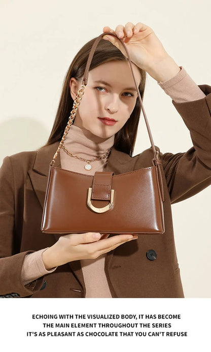 Genuine Leather Women's Bag Luxury Designer Adjustable Shoulder Bags Classic Crossbody Chain Bag Cowhide Fashion Handbags 2979