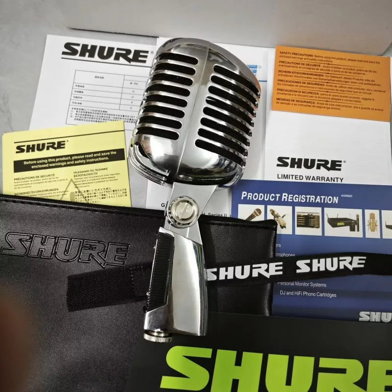 Shure 55SH Vintage Metal Style Dynamic Microphone Iconic Classic Vocal Microphone for Live Performance and Karaoke Shure 55SH