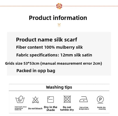 100% Natural Mulberry Silk Square Scarf 53x53cm Blue White Moon Print Women Neck Scarf Headband Bag Scarf Elegant Gift