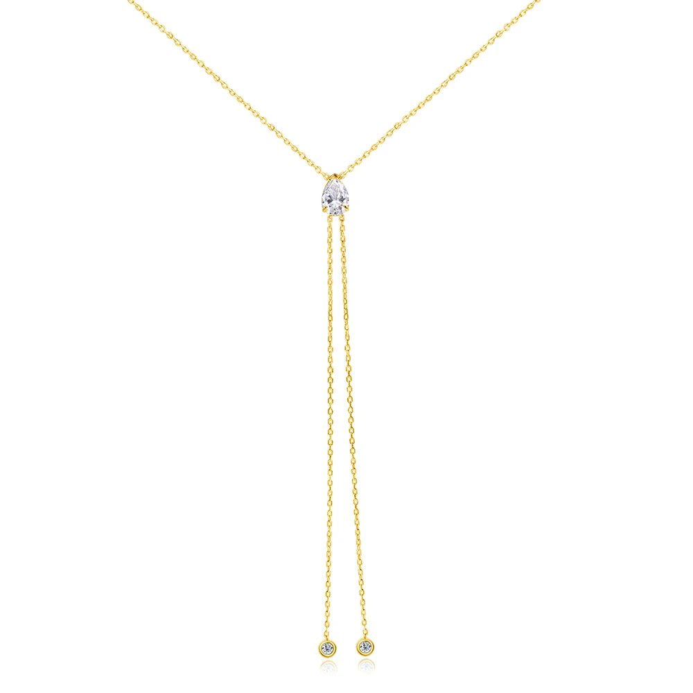 KNOBSPIN Moissanite Necklaces Pear Cut Pendant 1/2/3 ct GRA Certified Lab Diamond Girl Gift s925 Sterling Silver Dainty Necklace