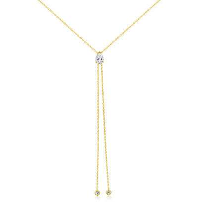KNOBSPIN Moissanite Necklaces Pear Cut Pendant 1/2/3 ct GRA Certified Lab Diamond Girl Gift s925 Sterling Silver Dainty Necklace