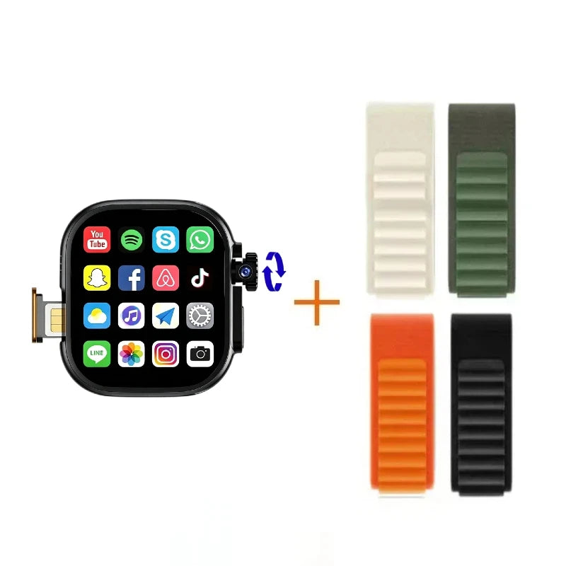 4G Android Smart Watch DW200 Amoled Smartwatch+1/3pcs straps 64GB Rom Heart Rate SmartWatch Men women support SIM Card GPS WIFI