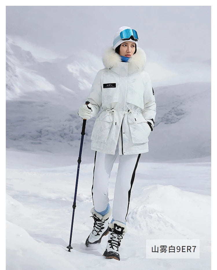 Bosideng Women 6th Generation Extreme Cold Goose Down Parka -20℃ Cold Resistance Winter Puffer Coat with Detachable Raccoon Fur