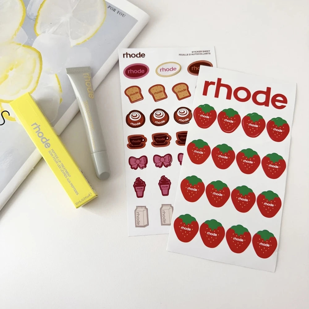 Rhode Summer Lip Moisturizer Lip Balm Smoothing Lipstick Lines Lasting Nourishing Women Makeup Daily Gloss Care with Stickers